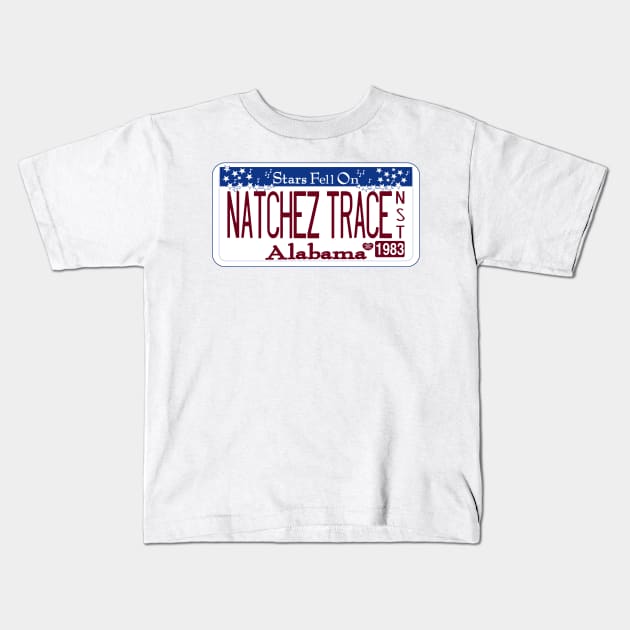 Natchez Trace National Scenic Trail, Alabama License Plate Kids T-Shirt by nylebuss